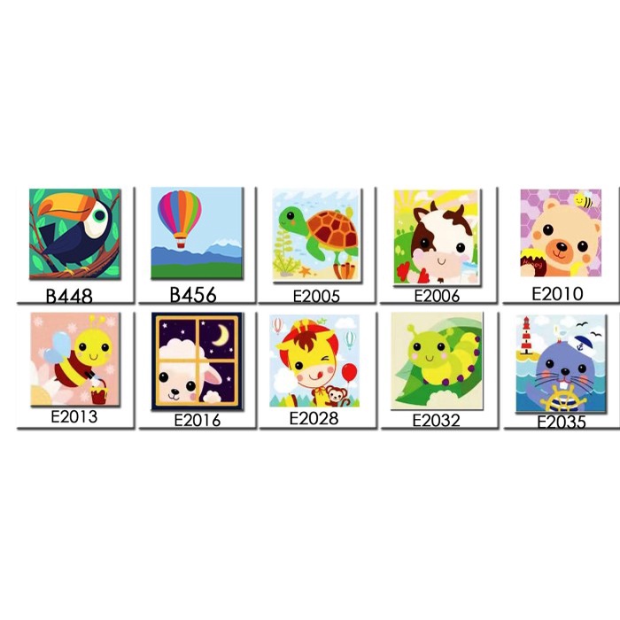 

METH BABY ANIMAL D PAINT BY NUMBER PAINTING BY NUMBERS COLORING KIDS - E2028, BOX+KERTAS KADO