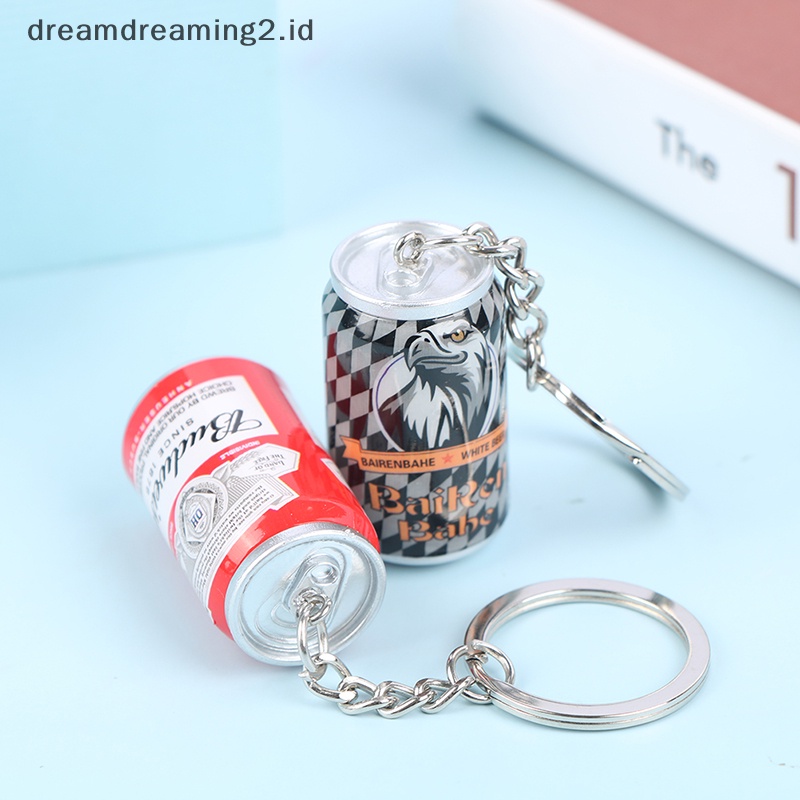 (drea) Simulasi Kaleng Bir Gantungan Kunci Cowok Pria Beer Can Keyring Trinket Pasangan Keren //