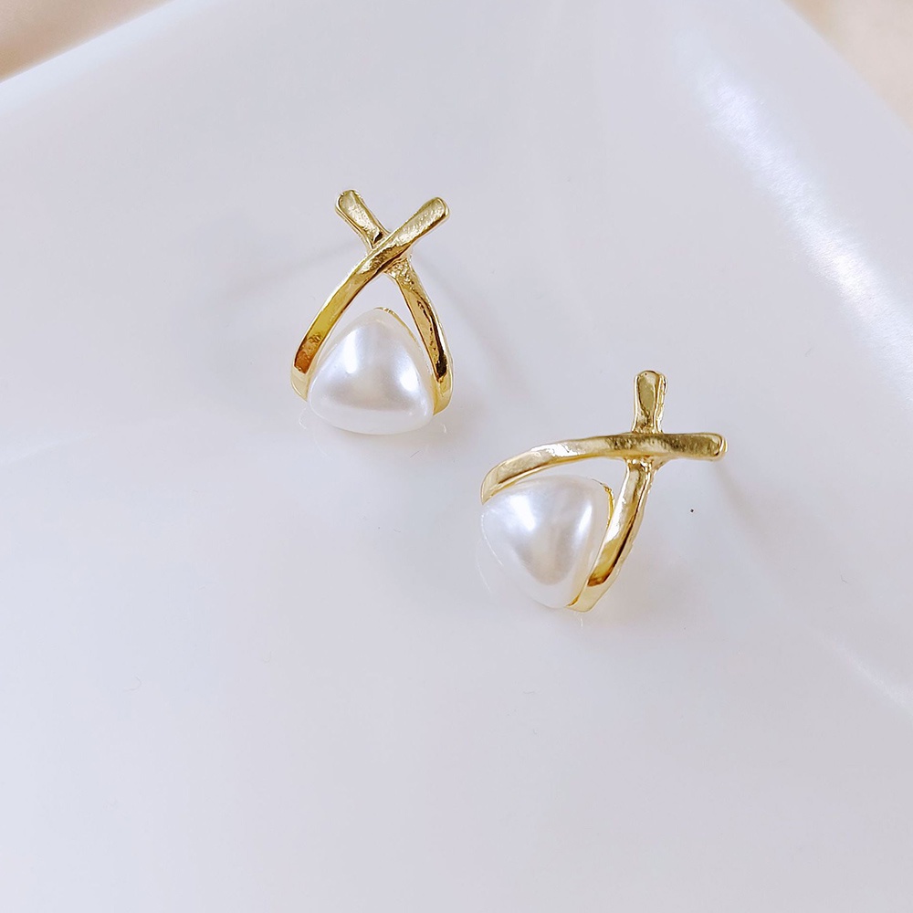 Anting Klip Geometris Mutiara Simulasi Perhiasan Lapis Emas Manset Telinga Non Tindik Untuk Wanita Hadiah Pengantin