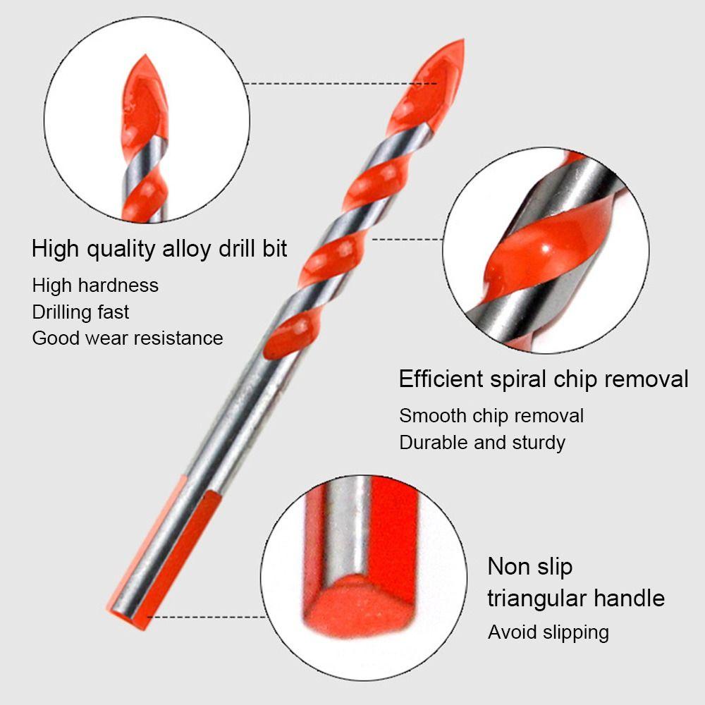 Top Triangle Drill Bit, Mata Bor Bahan Metal Alloy Keras, Efisiensi Tinggi3 /4 /5 /6 /8 /10 /12mm Pembuka Lubang Untuk Keramik