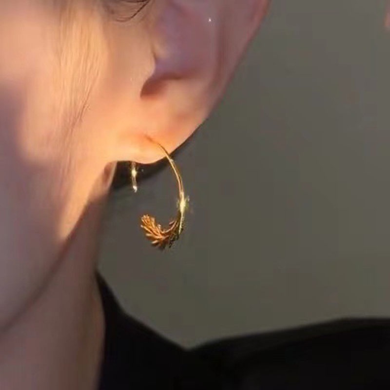 Anting Geometris Fashion Alloy Wheat Untuk Wanita