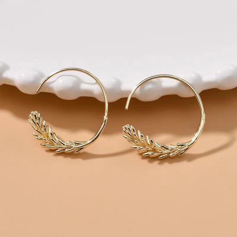 Anting Geometris Fashion Alloy Wheat Untuk Wanita