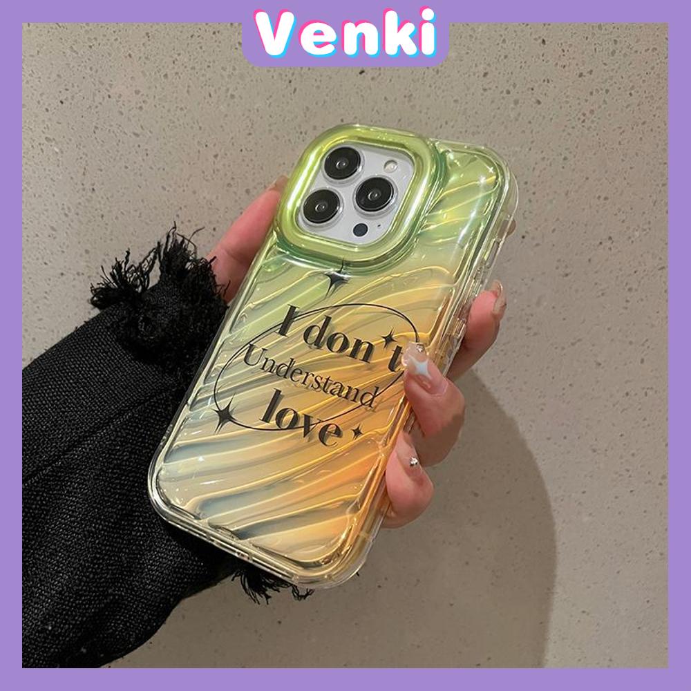 Venki - Untuk Iphone11 iPhone Case Laser Reflektif Transparan Casing Ponsel TPU Lembut Shockproof Airbag Phone Case Bintang Inggris Sederhana Kompatibel Dengan Iphone14 13 Pro Max 12 Pro Max