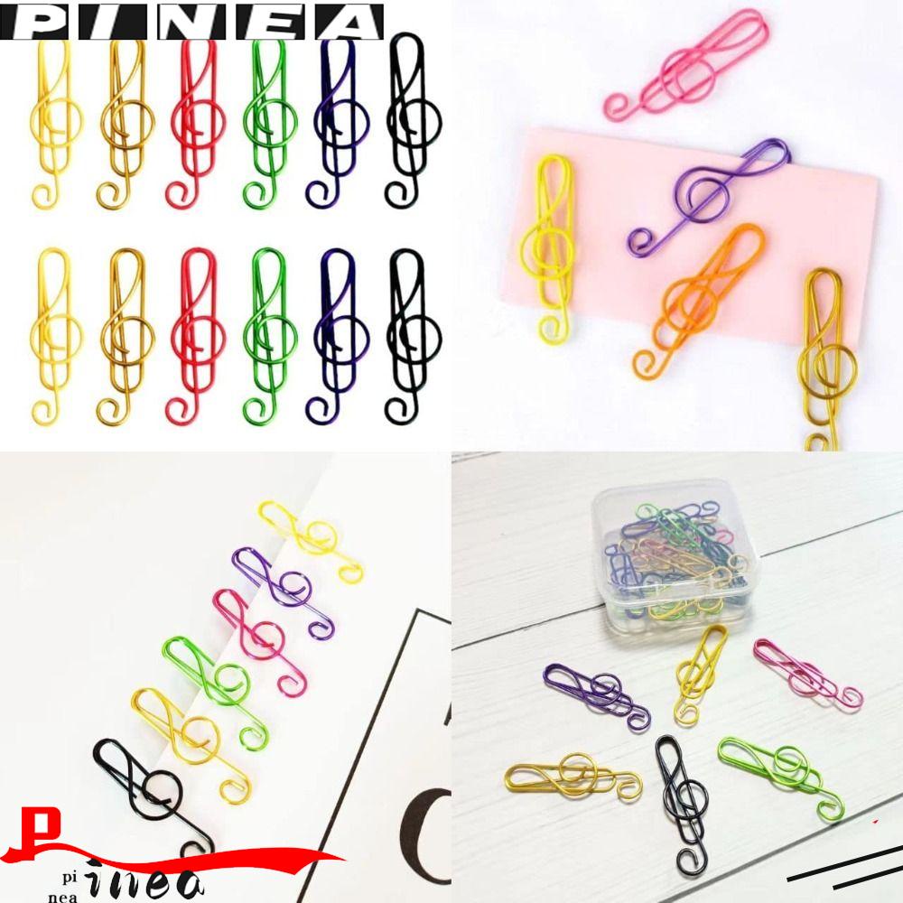 Nanas 50 Pcs Warna-Warni Klip Kertas Perlengkapan Sekolah Tangan Aksen Pemegang Logam Bookmark Planner Clips