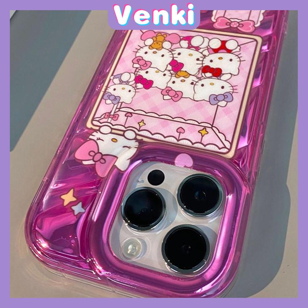 VENKI - Untuk iPhone 11 iPhone Case Laser Reflektif Bening Phone Case TPU Lembut Shockproof Airbag Phone Case Lucu Kartun Kucing kompatibel dengan iPhone 14 13 Pro max 12 Pro Max XR XS 7 8