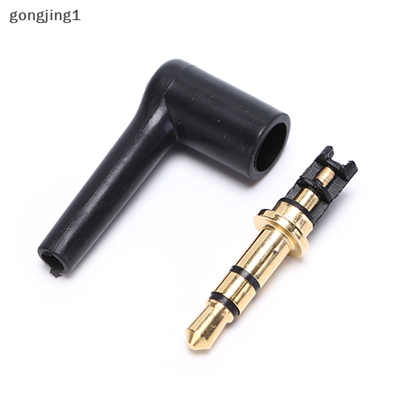 Ggg 2pcs jack Colokan headset stereo 3.5mm Berlapis 90derajat Konektor Adaptor Audio ID