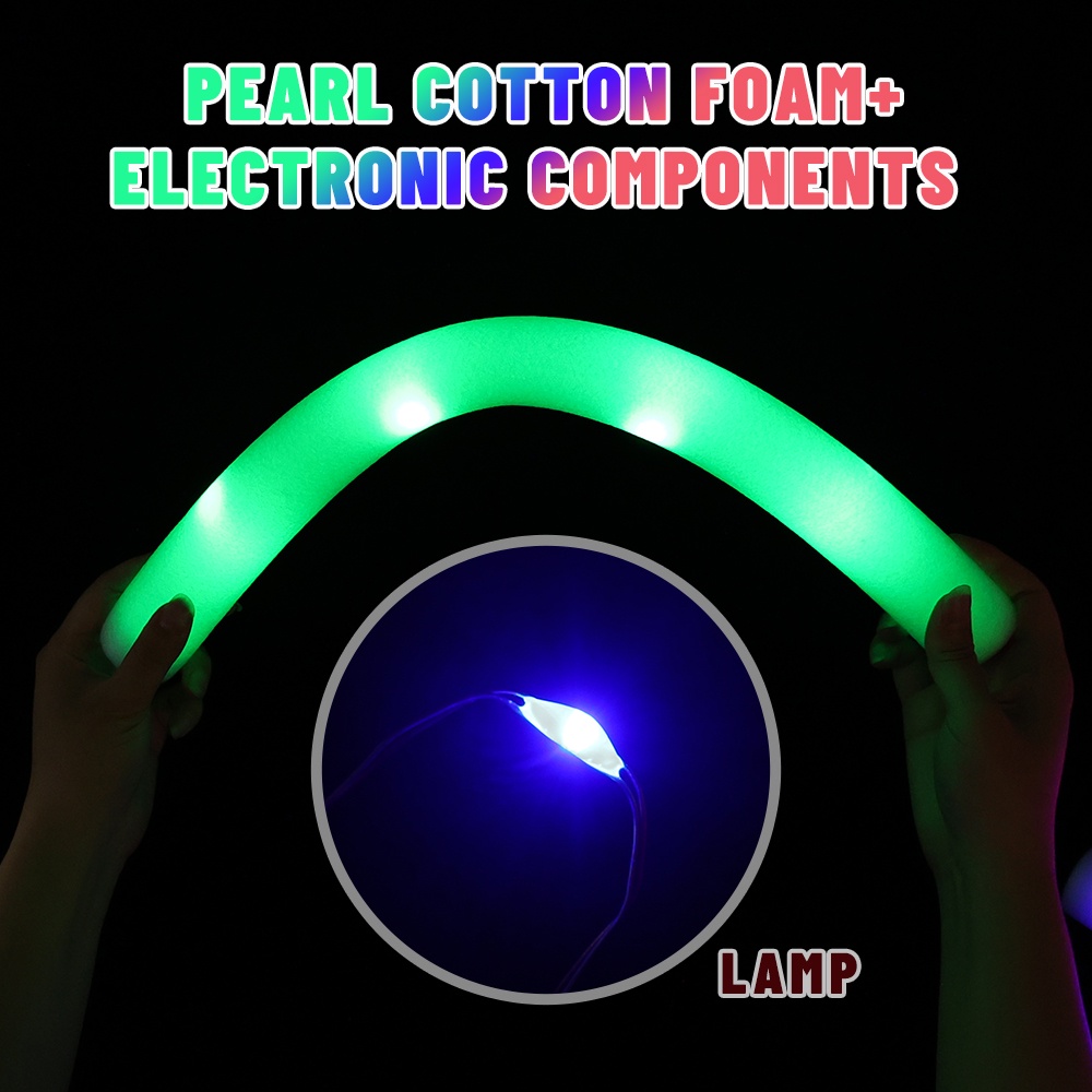 Stik Lampu Kedip Ceria Pesta/LED Foam Cheer Tube/Tiang Lampu Tongkat Spons Multicolor/Glow Sticks Warna Warni/Glow in the Dark Light Props Suasana Konser