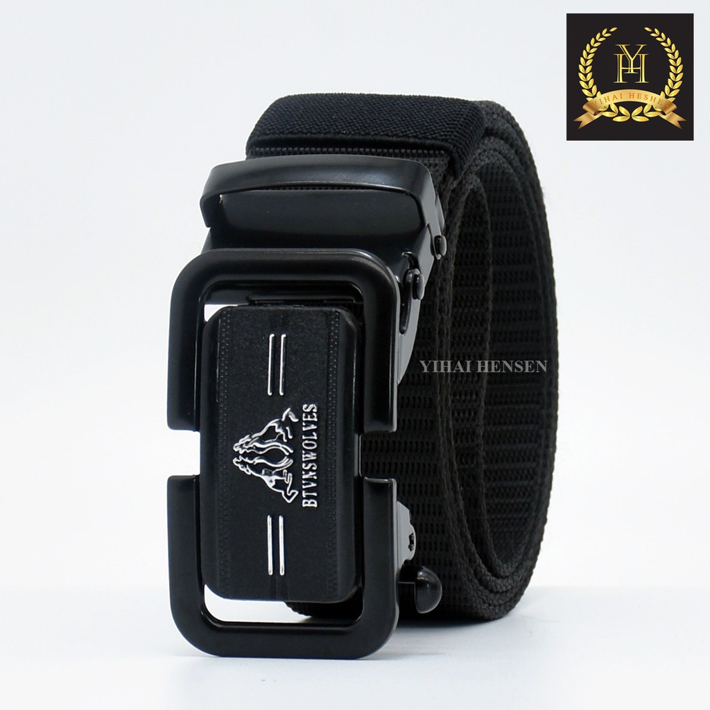 Ikat Pinggang Pria Canvas Nylon Belt Nylon Canvas Sabuk Pria Nylon Kepala Logam Besi -YH046