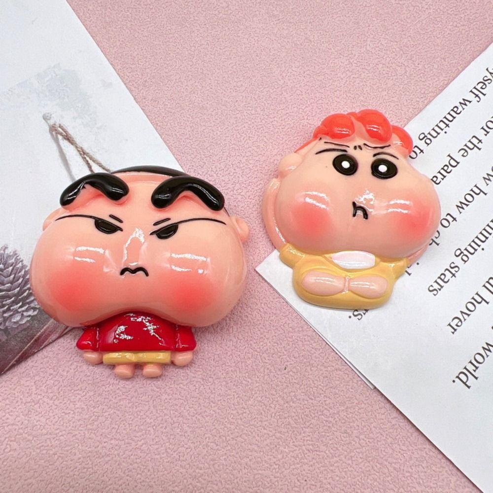 Needway Crayon Shin-Chan Aksesoris Wajah Besar Seri Crayon Crayon Shin-Chan Diy Membuat Bahan Kartun Hewan Goo Kartu Bahan Ponsel Case Dekorasi Untuk Untuk Anak