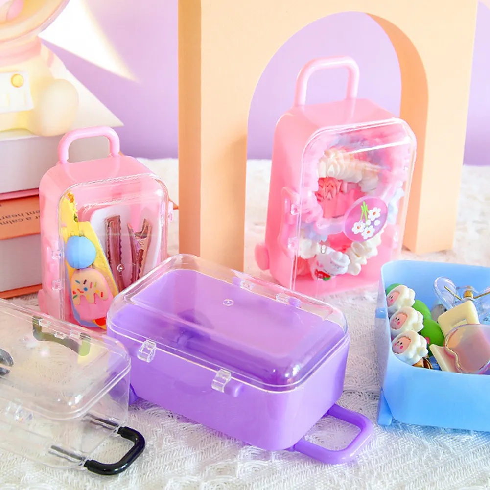 New Creative Mini Trolley Case/ Alat Penyimpanan Kuku Bulu Mata Perhiasan Organizer/ Rolling Travel Koper Candy Box Gift