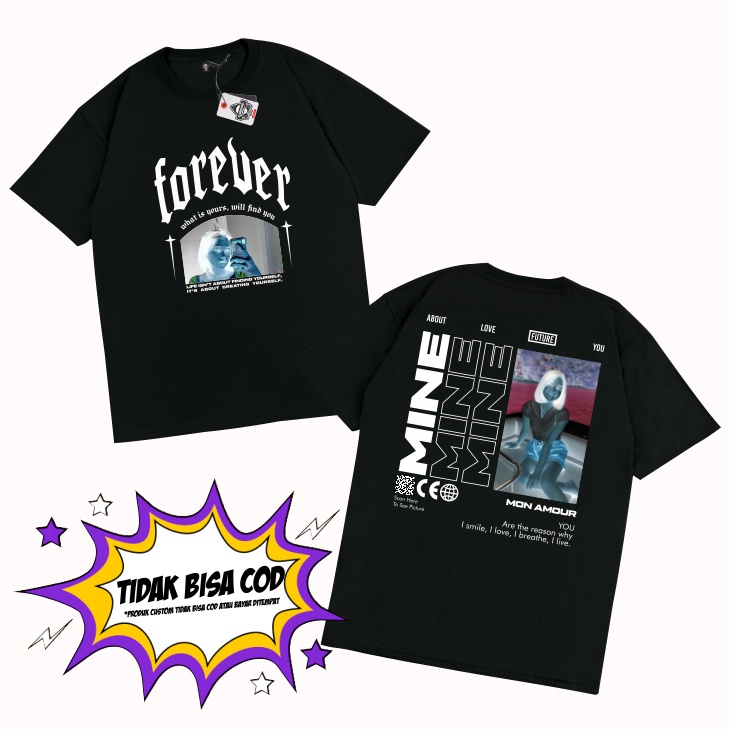 KARIMAKE Kaos T Shirt CUSTOM FOTO NEGATIF STREETWEAR BISA REQUES DESIGN PACAR KALIAN Kaos Distro