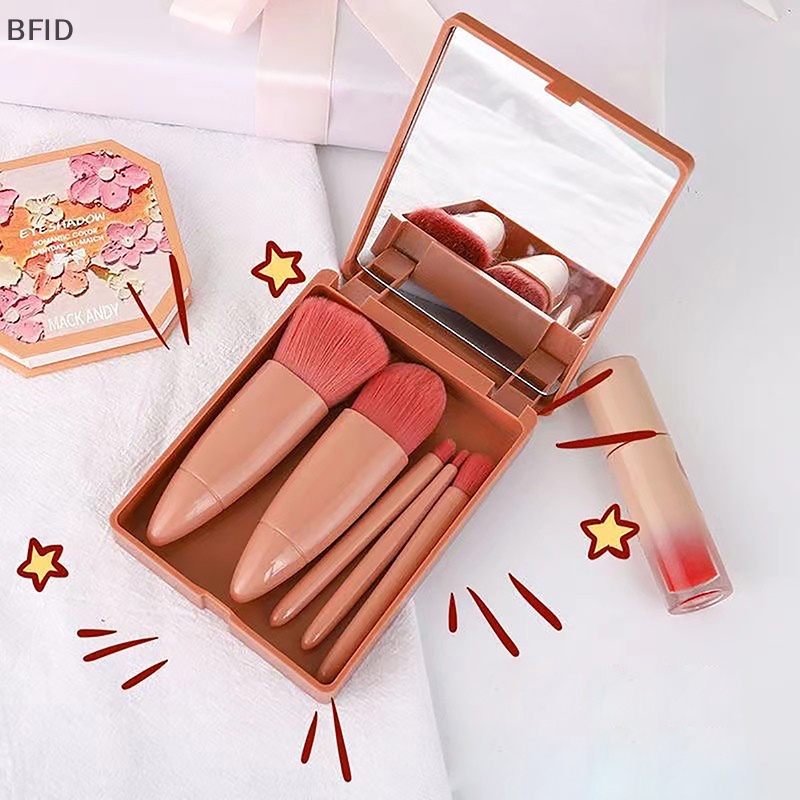 [BFID] Kuas Kabuki Makeup Mini Set Mirror Soft Foundation Bedak Eyeshadow Brush Kit [ID]