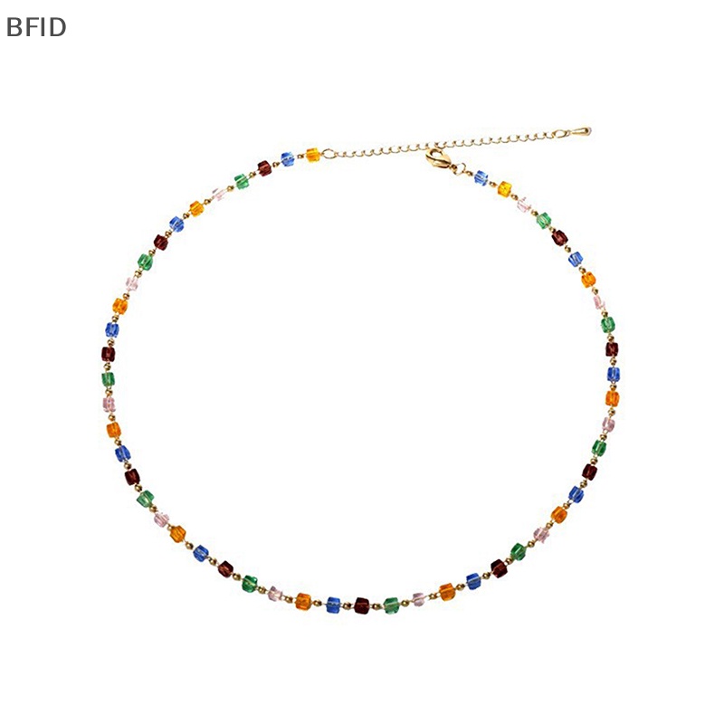 [BFID] Bohemian Manik-Manik Kristal Warna-Warni Rumbai Gelang Fashion Kalung Sederhana Trendi Handmade Rantai Klavikula Untuk Wanita Perhiasan Hadiah [ID]