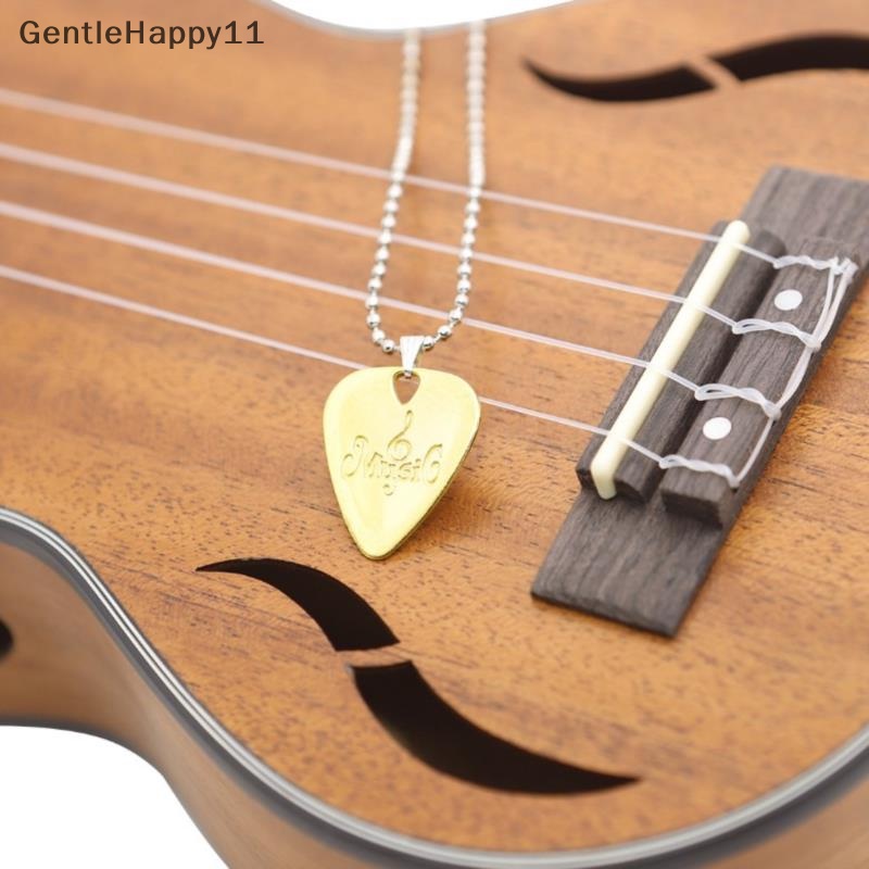 Gentlehappy Kalung Bass Gitar Elektrik Akustik Metal Pick Thin Mediator Pick Dengan Rantai id