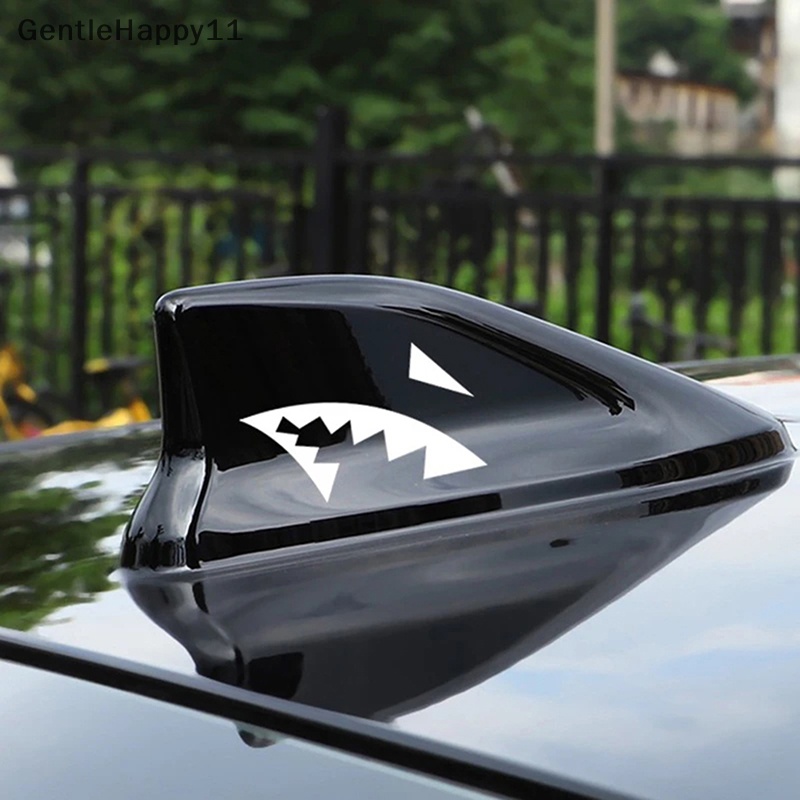 Gentlehappy 1pasang Reflektif Antena Sirip Hiu Stiker Mobil Mulut Hiu Vinyl Decals id