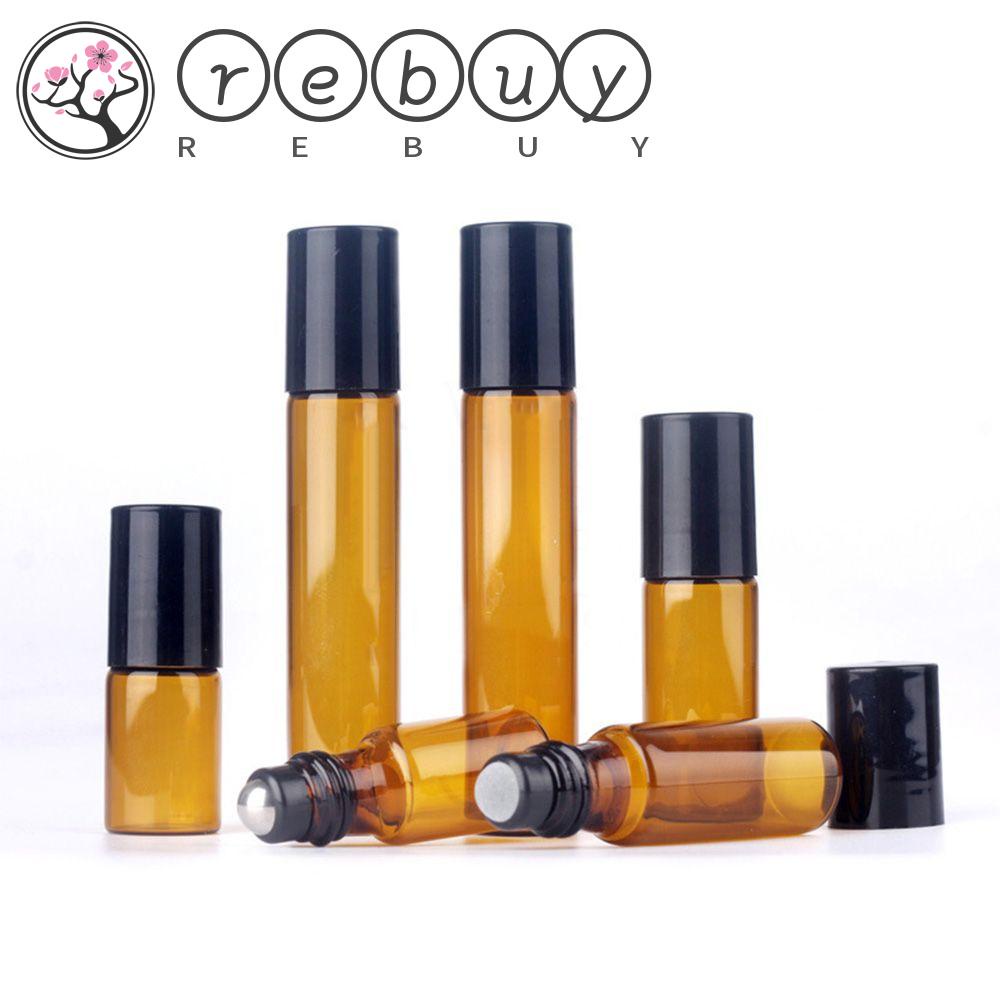 Rebuy Botol Isi Ulang 5Pcs /set Brown Bottle Essential Oil Reusable Vial