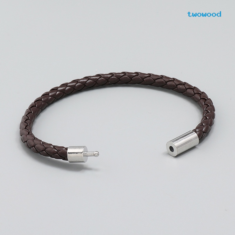 Twowood PU Braided Leather Gelang Tangan Dekorasi Gaya Korea Kasual All-Match Perhiasan Mahasiswa