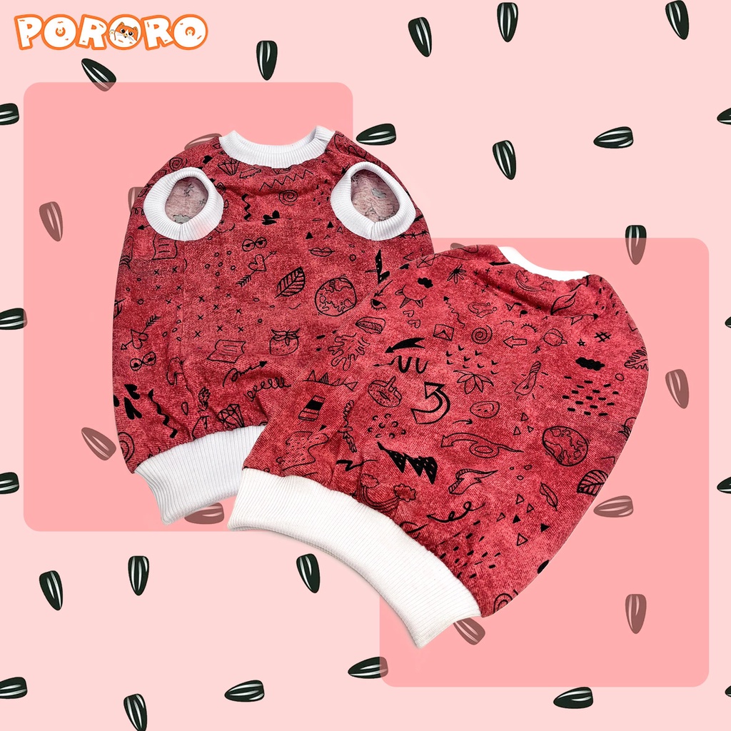 Pororo - Baju Kucing Motif Red Lerry