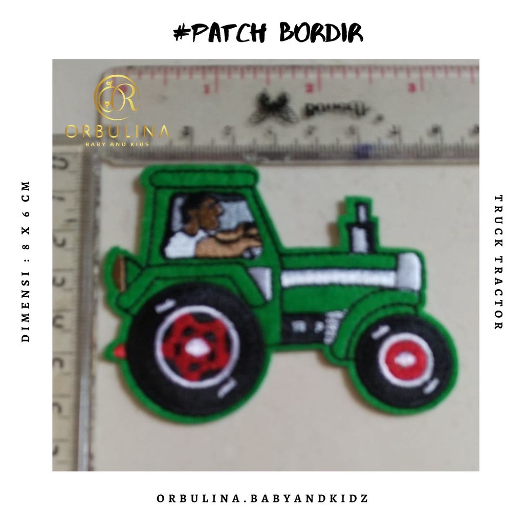 Bordir Patch Truck Traktor/bordir/patch iron/patch baju anak/bordir baju/bordir tempel Tractor hijau