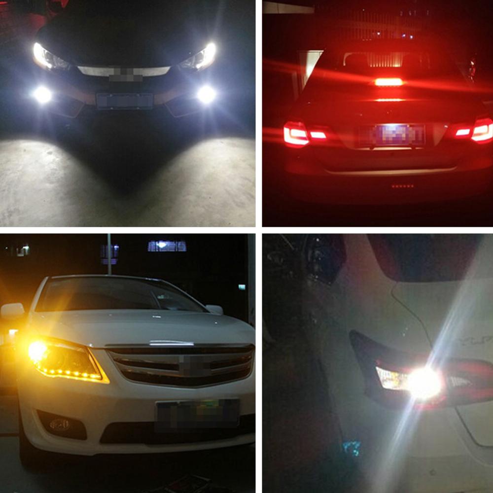 Openmall 1Pc Lampu LED Sinyal Mobil 1156 BA15S /1157 BAY15D Bohlam 18SMD Lampu Kabut DRL Sein Lampu 12V Putih/Kuning/Merah S4V1