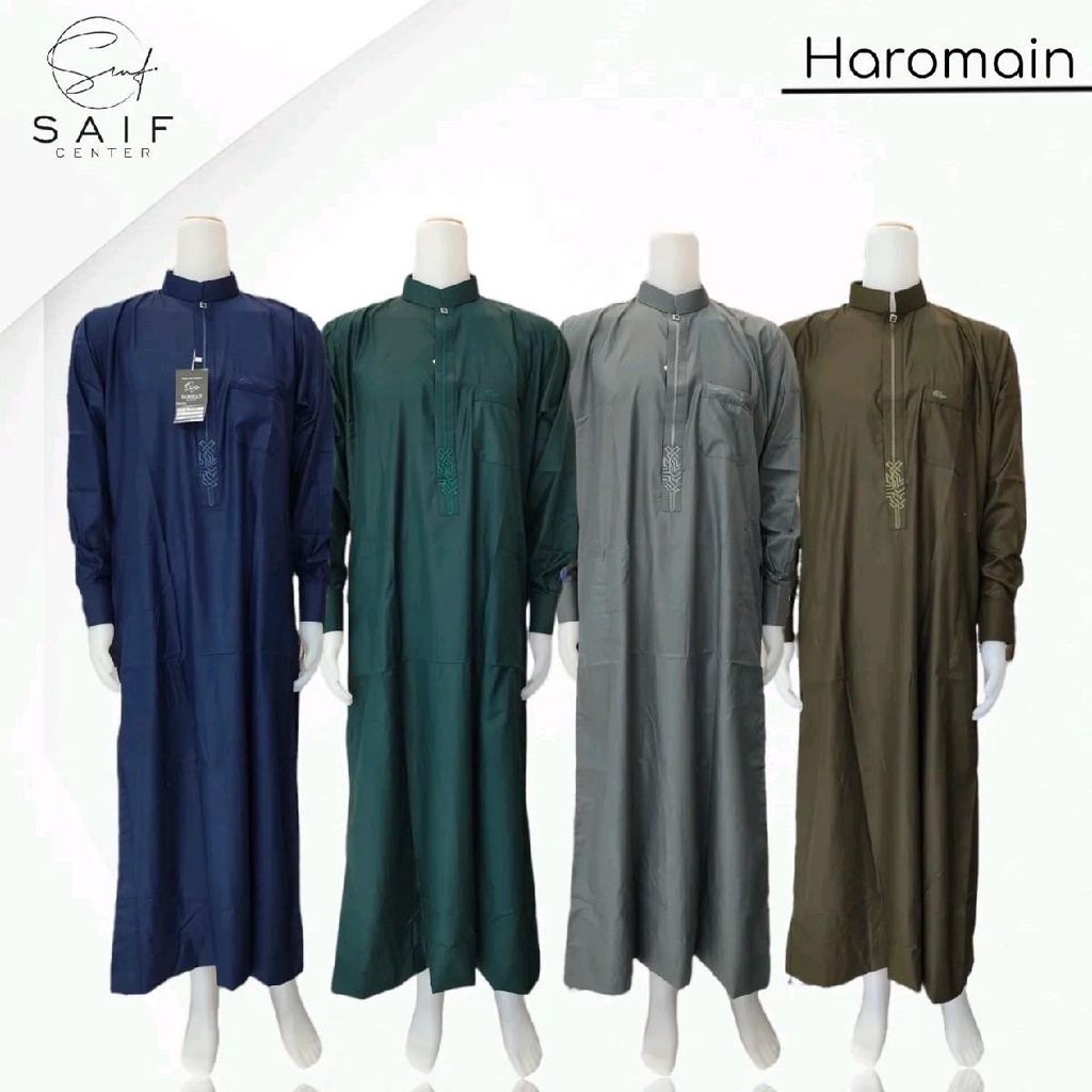 BISA COD / GAMIS HAROMAIN DHUHA KATUN LAKI-LAKI LENGAN PANJANG MANSET