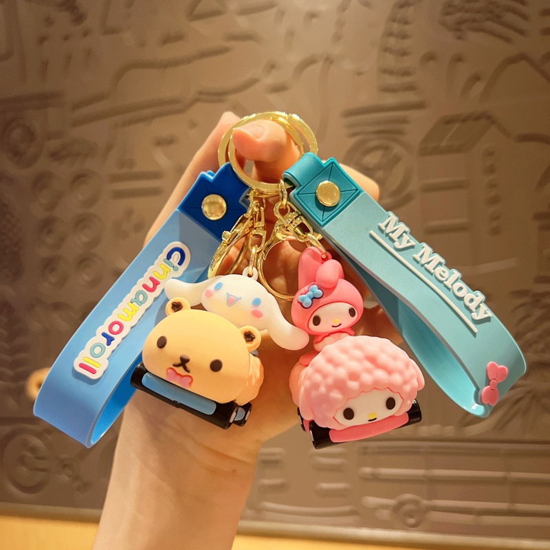 Kuromi Gantungan Kunci Kartun Sanrio Mobil Boneka Key Chain Pendant Kuromi Aksesoris Tas Gadis Liontin