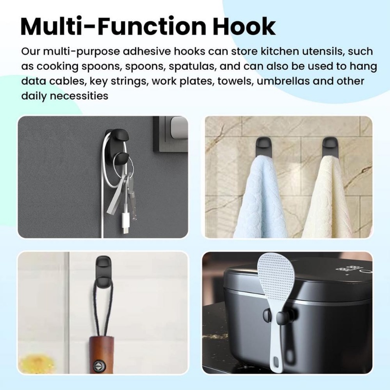 Holder Pengait Sendok Nasi Multi Fungsi/Gadget Dapur Perekat Diri Anti Air Hook Key Rag Hanger