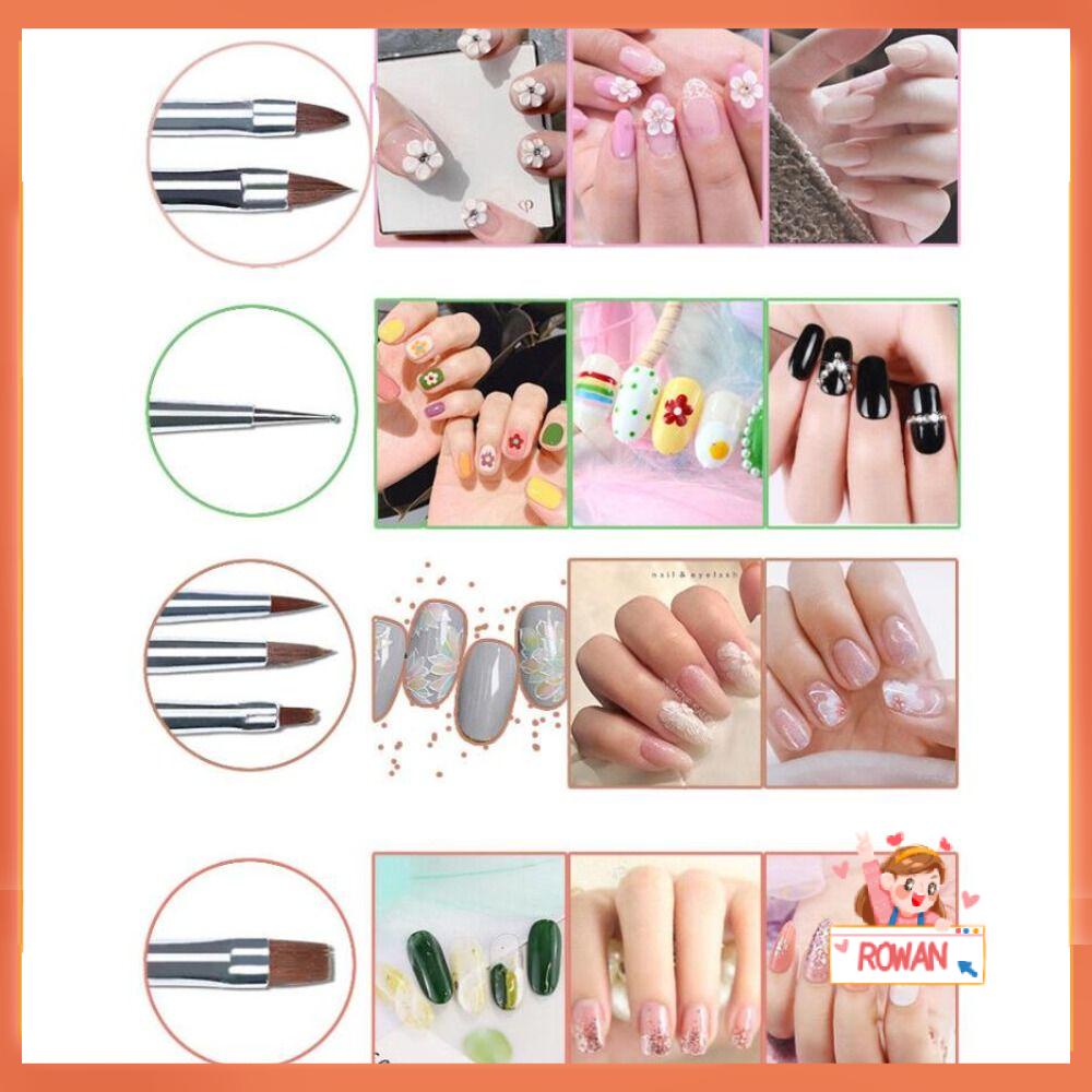 R-FLOWER Gel Nail Brushes Fashion Nail Art Fashion Poly Builder Gel Kuas Liner Tipis