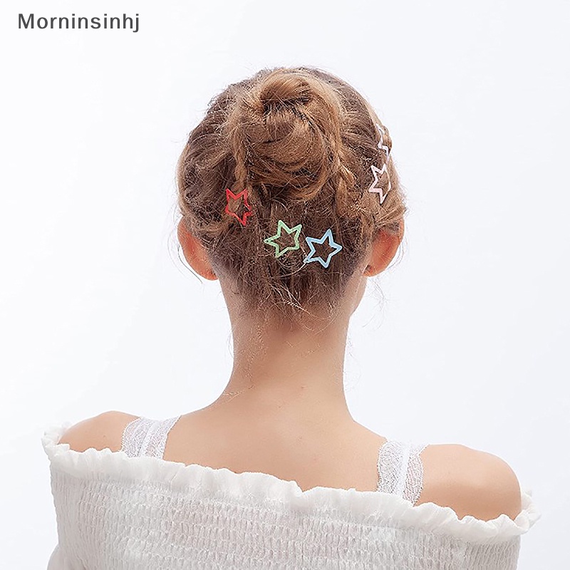 Mornin 10pcs Star Hairclips Gadis Warna-Warni Lucu Star Jepit Wanita Hiasan Kepala Logam Aksesoris Perhiasan Rambut id