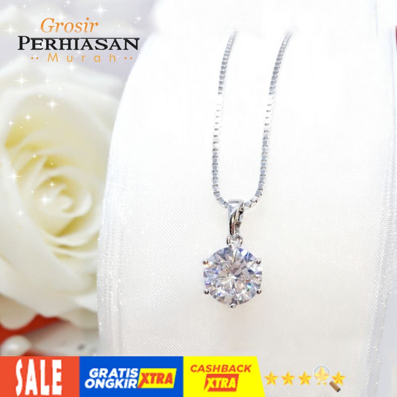 Kalung Permata Titanium Belut Mata Satu KL45