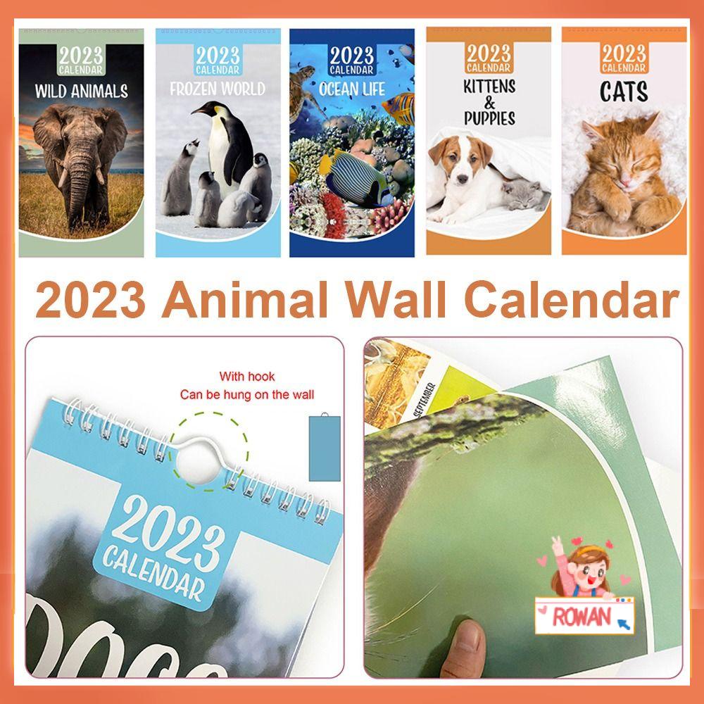 R-FLOWER Kalender Dinding Anjing Bulan Untuk Melihat2023Hadiah Tahun Baru Animal For Art House Decor For Friends Kalender Gantung