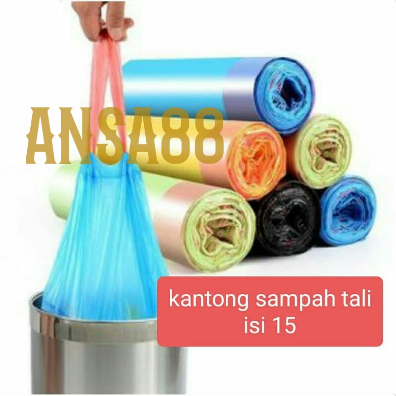 kantong sampah tali isi 15 45x50cm plastik sampah gulung tali isi 15 kantong sampah roll jumbo