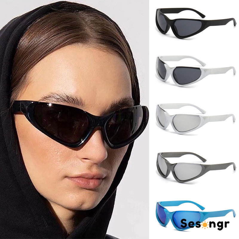 COD Kacamata Steampunk Hitam Pesta Gaya Punk Kacamata Hitam Y2k Kaca mata Hitam Hip Hop Punk Gaya Retro Olahraga  Pria Wanita -SG