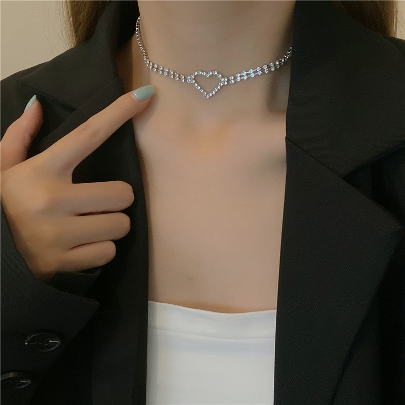 Kalung Cinta Sederhana Jepang Korea Perempuan Rantai Klavikula Temperamen Mahasiswa Leher Pendek Influencer Kerah Kalung Necklace