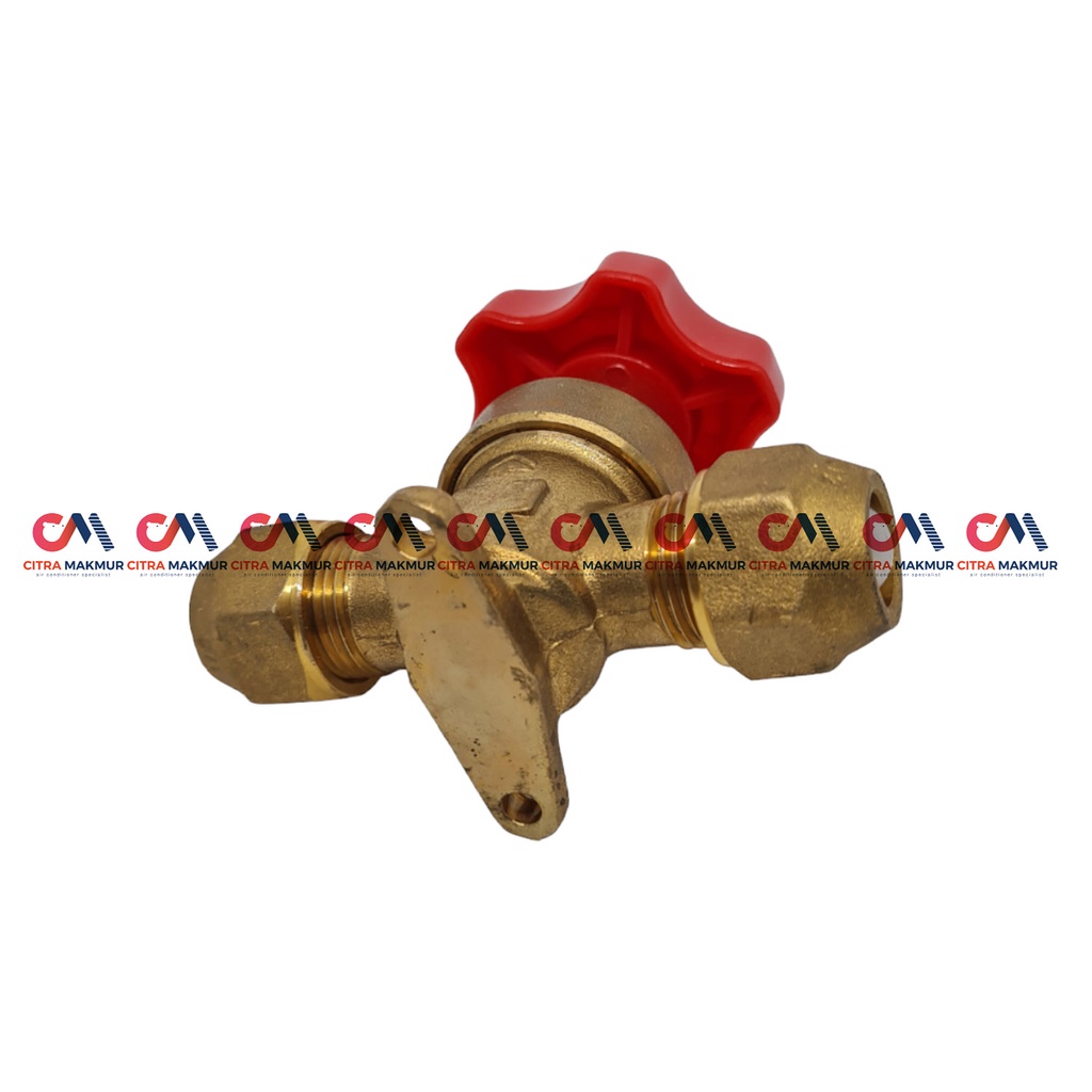 Hand Stop Valve 1/2 inci Keran Pipa Tembaga Drat One Way Manual tangan Nepel Merah Tebal