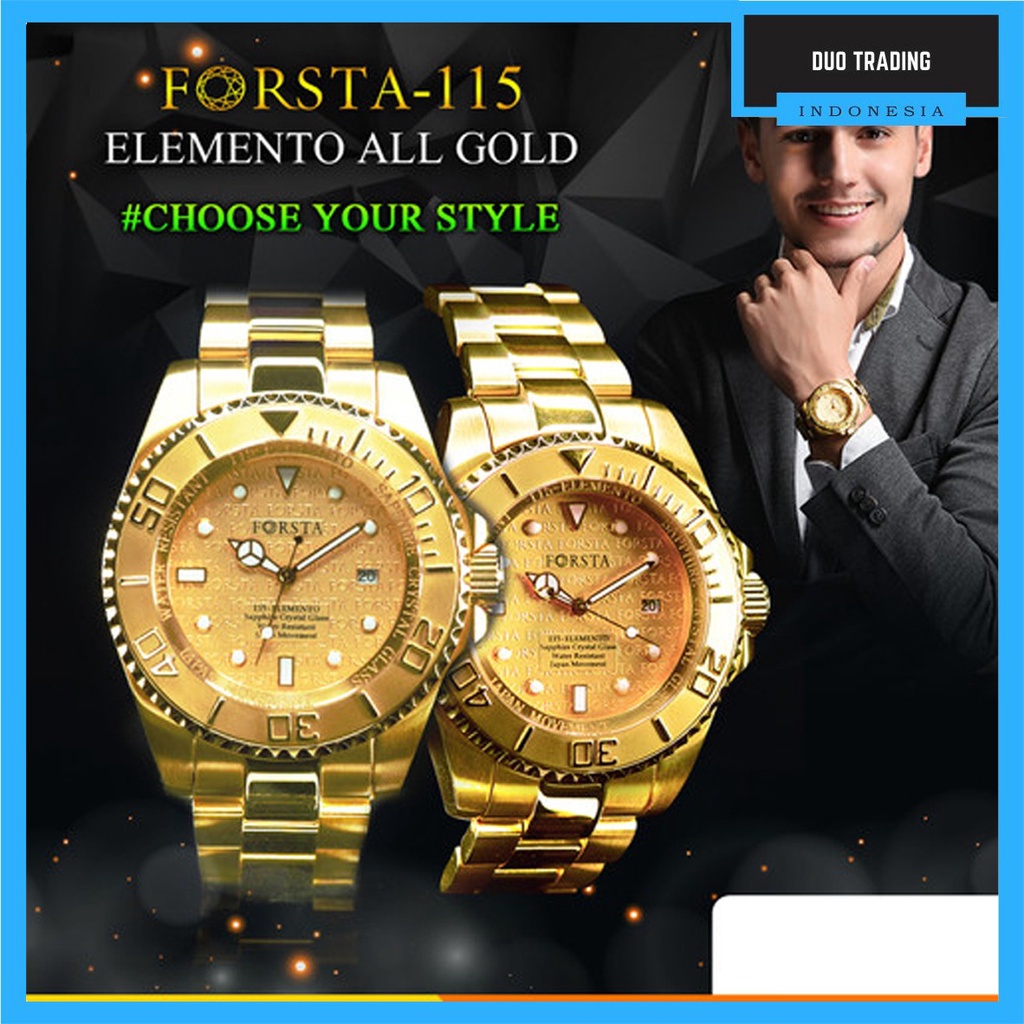 JAM TANGAN FORSTA 115 ELEMENTO GOLD PRIA JAM TANGAN PRIA ORIGINAL