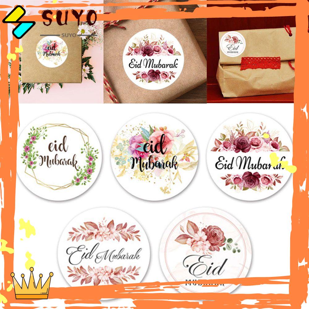 SUYO Eid Mubarak Sticker Gift Idul Fitri Dekorasi Home Decor Label