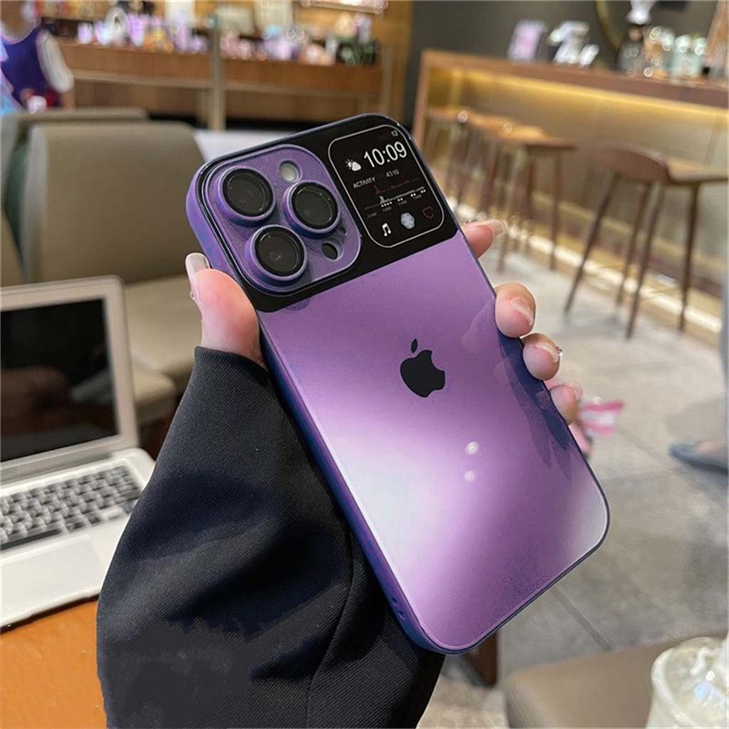 Kaca Dengan logo case iPhone 14 Pro Max14 Plus case iPhone 11 12 13 Pro Max Dengan Kamera Perlindungan Lensa shock protection hard case