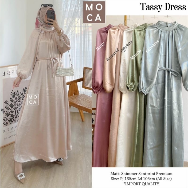 TASSY DRESS ORI MOCA | Ld105 Shimmer Santorini Premium