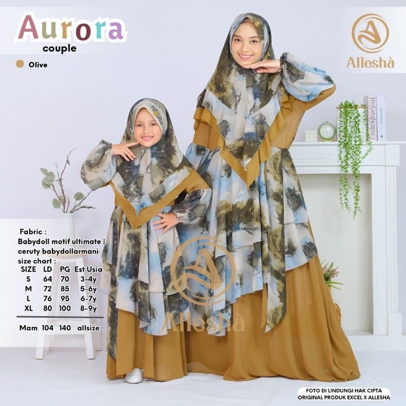 AURORA DRESS COUPLE free jilbab ORI AL LESHA | Syari Mom &amp; Anak Free Jilbab