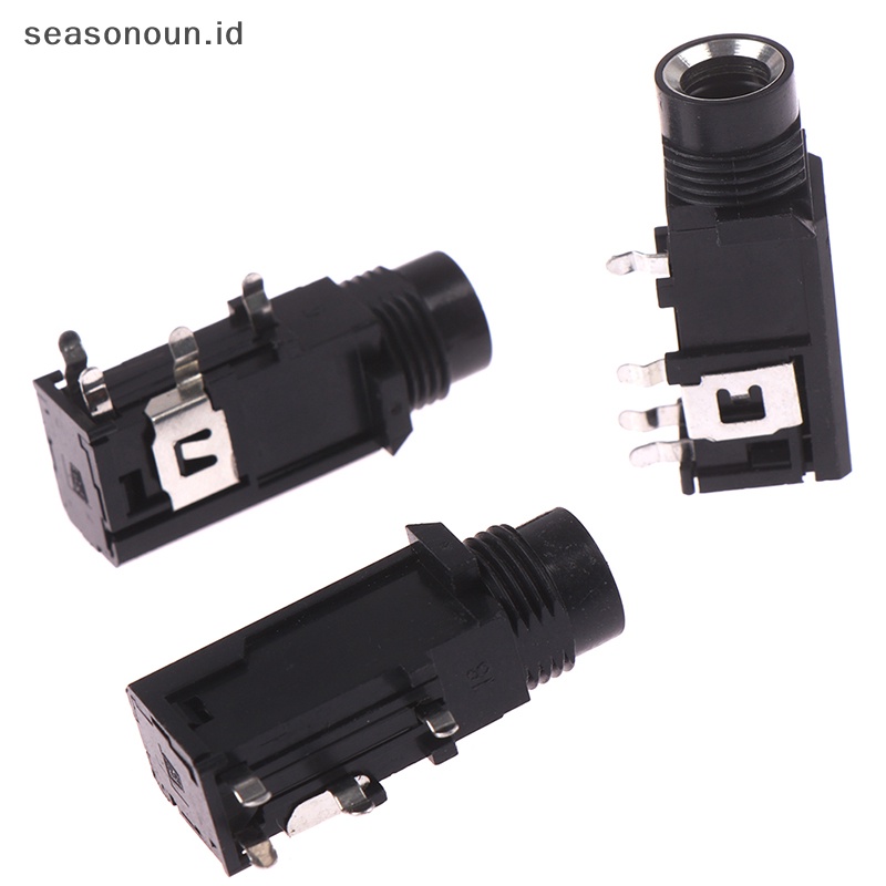 Intipeasonoun 3pcs/banyak 6.35mm stapelack stereo female socket konektor audio adaptor 4pin .