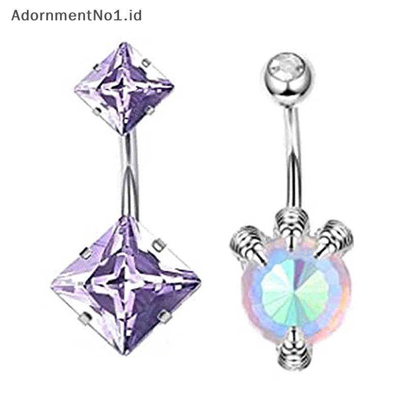 [AdornmentNo1] Sexy Fashion ular hati perut kancing cincin Stainless Steel zirkon kuku pusar untuk wanita tubuh perhiasan aksesoris