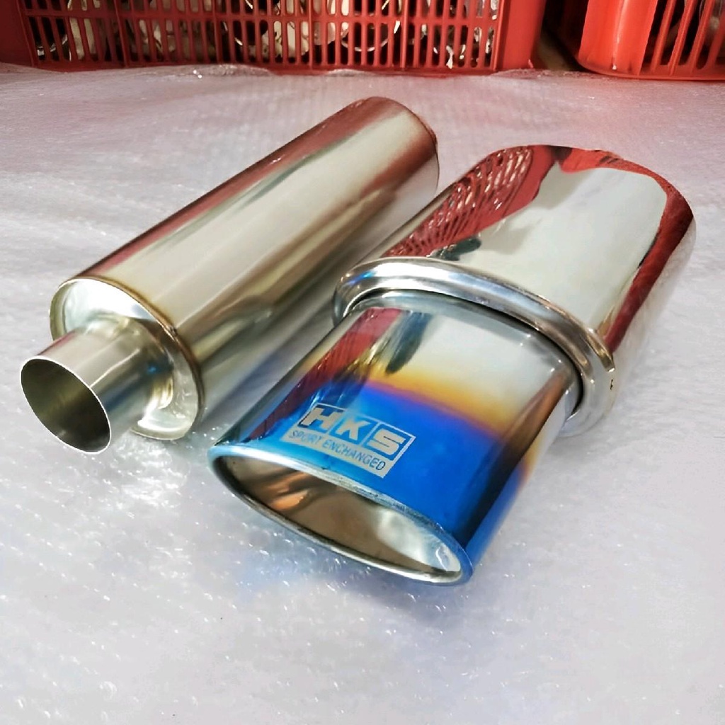 knalpot mobil HKS oval racing HKS gepeng suara bass bulet, Bass basah