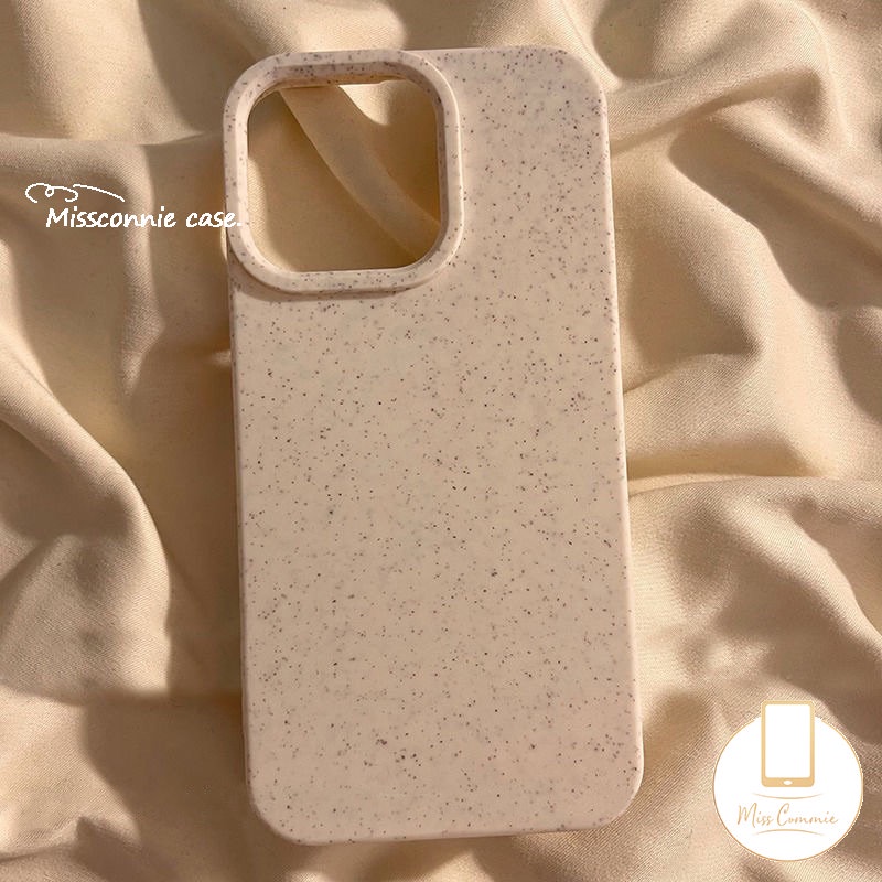 Ins Luxury Straw Texture Case Compatible For IPhone 11 13 14 12 Pro Max 7Plus XR X XS MAX 7 6 6S 8 Plus SE 2020 Simple Solid Color Degradable Soft Tpu Cover