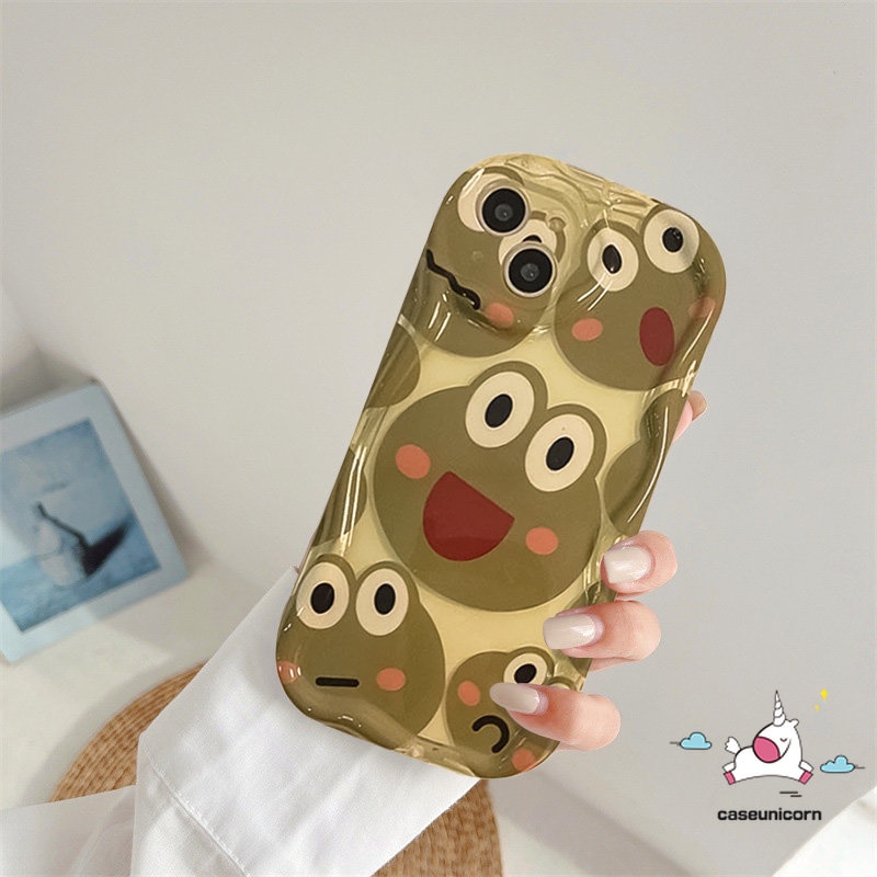 Kartun Kodok Bebek Kawaii Ekspresi Pasangan Case Untuk Redmi 10C 9T 9 10A 9C NFC A1 A2 9A POCO M3 Redmi Note12 8 11 10s 11s 9 10 Pro Max Hewan Lucu 3D Wavy Curved Edge Soft Cover