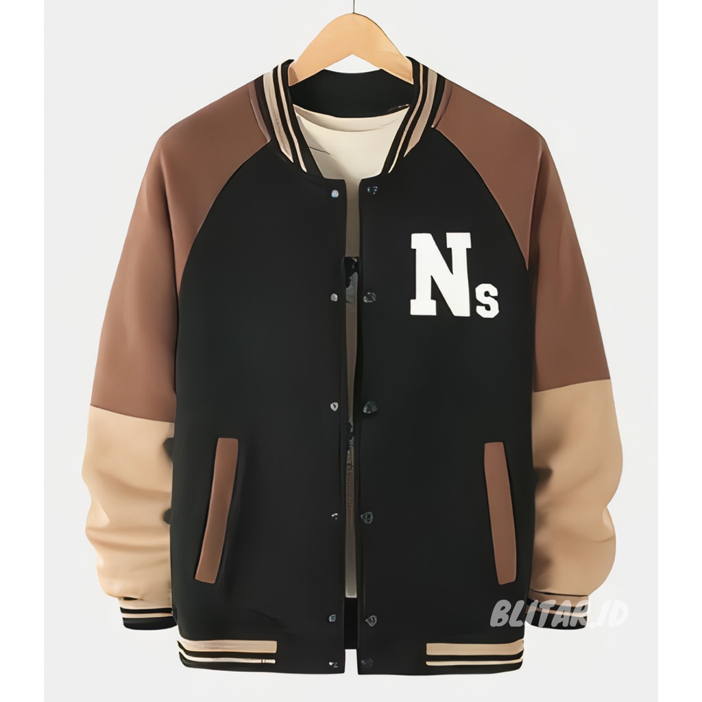 Jaket Baseball Anak Laki Laki Perempuan Outerwear Jacket Varsity Pria Wanita Cowok Cewek Bahan Fleec