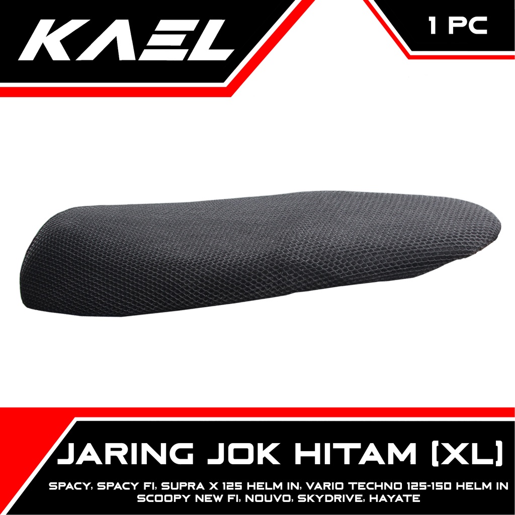 Jaring-Sarung-Cover-Pelindung Jok-Jog Hitam Anti Panas-XL Spacy Lama-FI/Supra X 125 Helm In/Nouvo