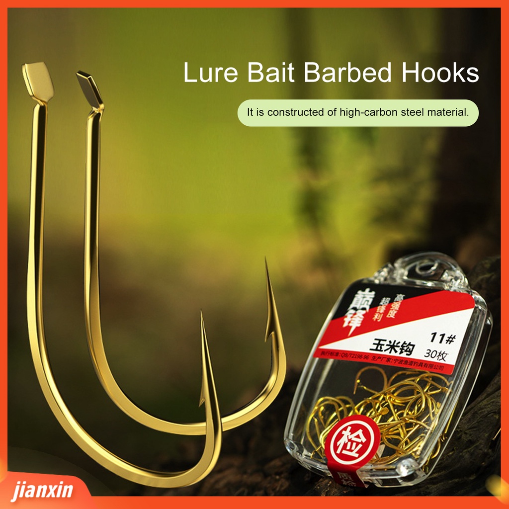 (In Stock) 30Pcs Kait Ikan Ujung Tajam Anti-Melarikan Penembus Kuat Angling Baja Karbon Tinggi Umpan Umpan Berduri Kait Angling Pasokan