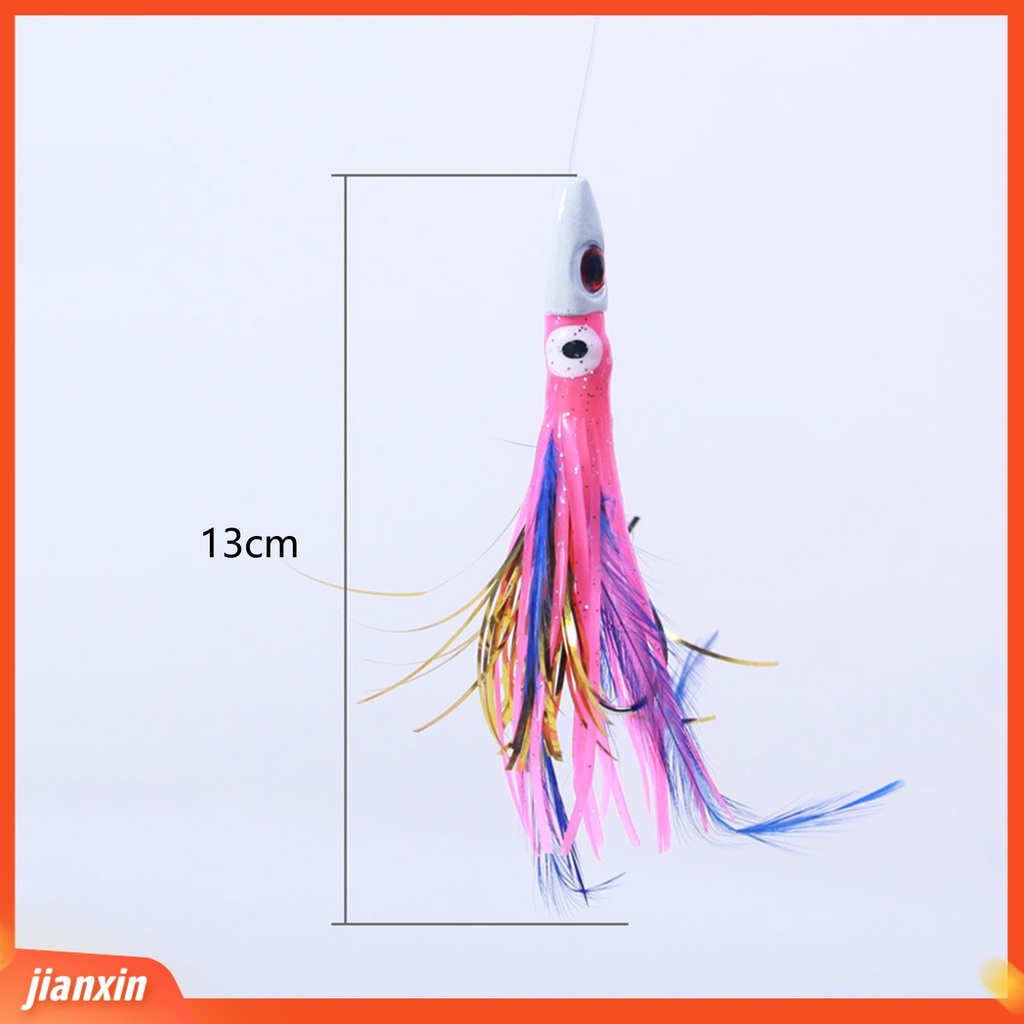 (In Stock) 13cm /18g Umpan Pancing Bentuk Gurita 3D Mata Stereo Dapat Digunakan Kembali Benang Nilon Kait Engkol Umpan Pancing Perlengkapan Memancing