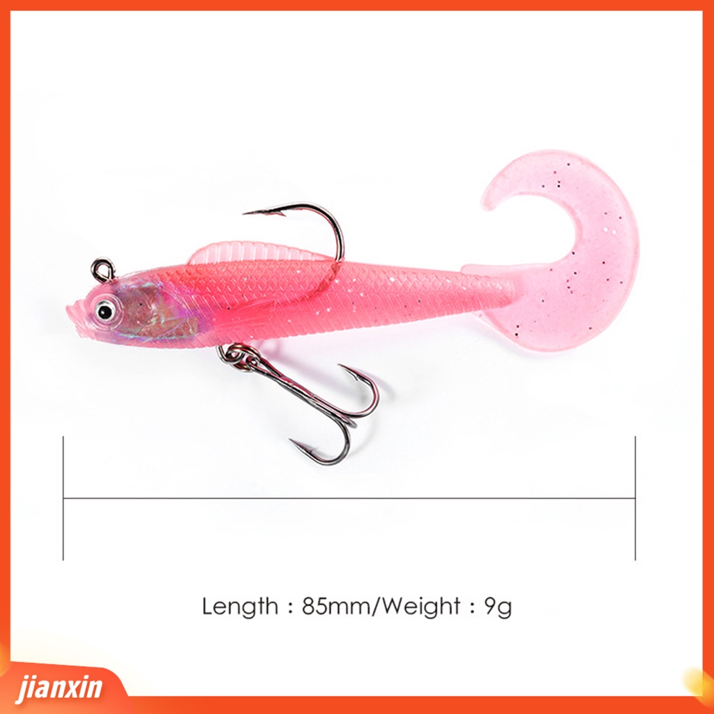 (In Stock) 8.5cm /9g Kait Berduri 3D Mata Umpan Pancing Desain Payet T-Tail Panjang Umpan Bionics Lembut Untuk Angling